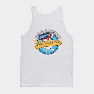 travel explore fabulous Santorini logo Tank Top